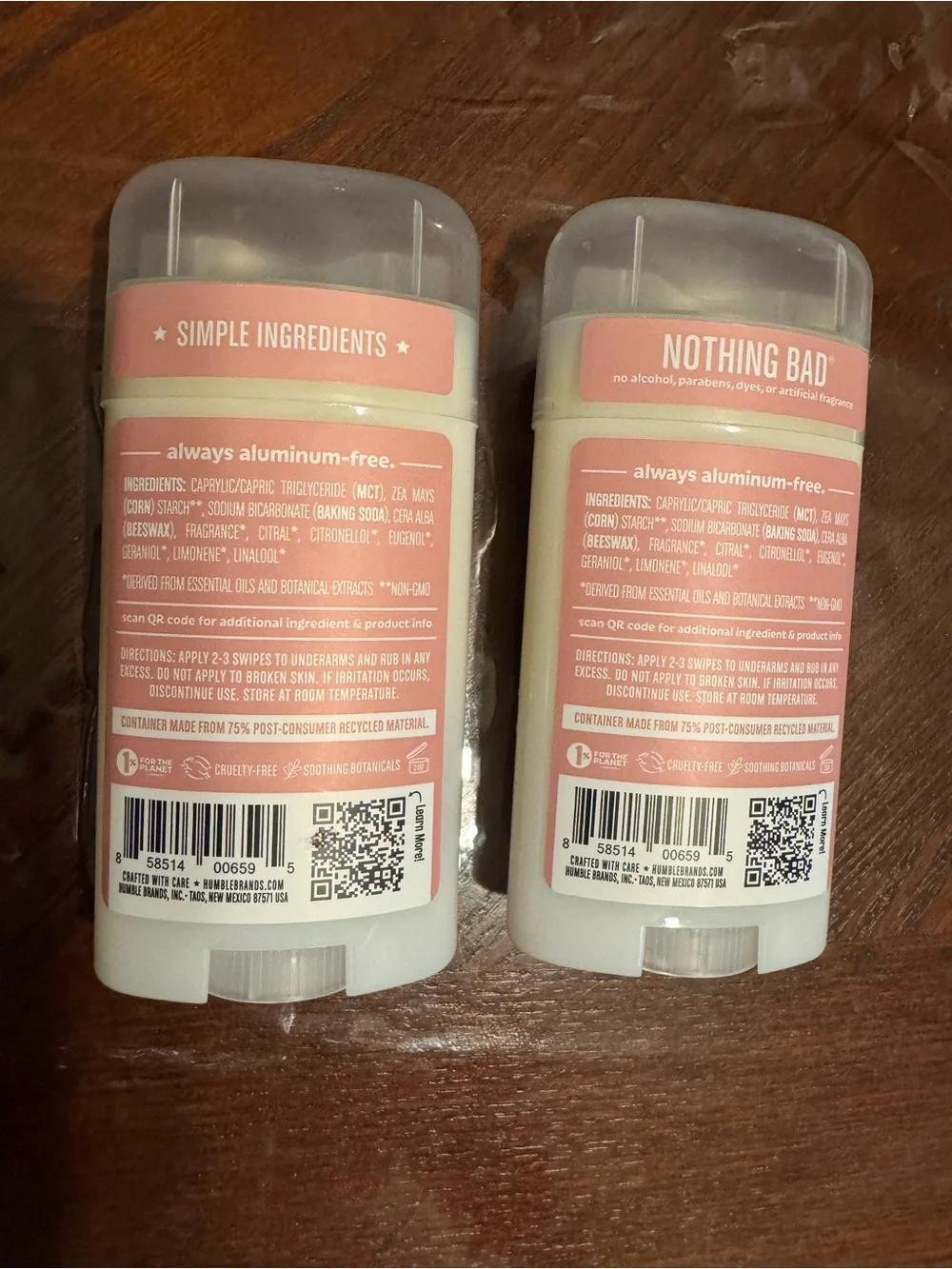 (2) Moroccan Rose Aluminum-Free Deodorant — Pink